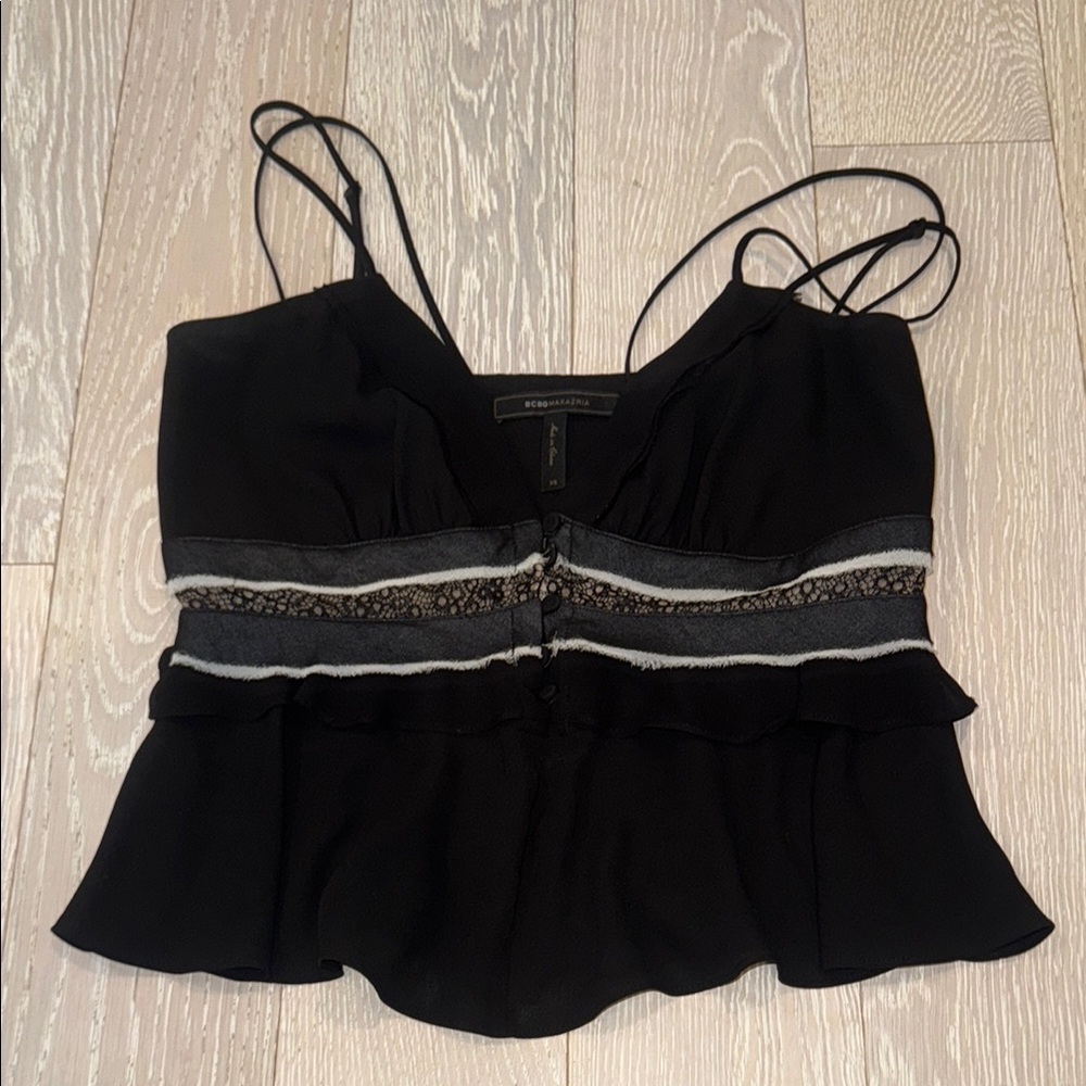 Black Lace Trim Women’s Top